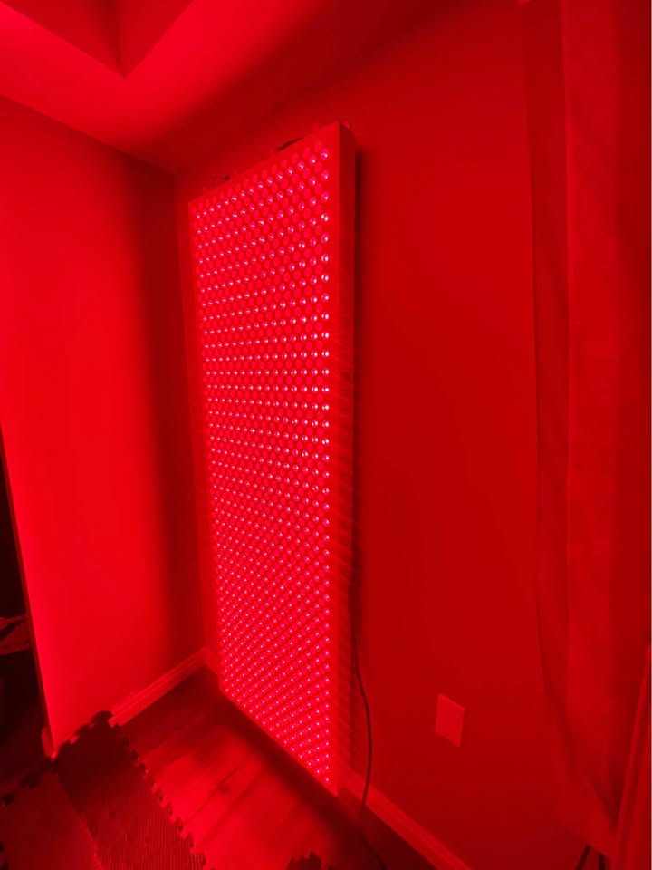 The Rouge Ultimate G4 red light therapy panel stands as a massive, professional-grade wellness device with 1,152 dual-chip LEDs for edge-to-edge full-body coverage.